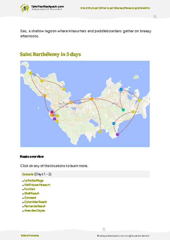 example page 4 from our offline Travel Guide for Saint Barthélemy